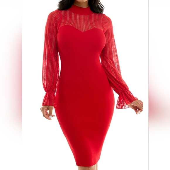 Juniors mesh sleeve dress - Picture 1 of 2